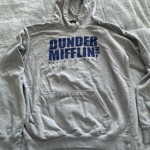 Dunder Mifflin Gray Pullover Hoodie - Men's Casual Sweatshirt